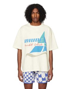 デザイナーファッション衣類 Tシャツヒップホップ Tシャツ Rhude ハイストリートアメリカンサマーセーリングスローガンプリント半袖 Tシャツメンズレディースルーズストリート