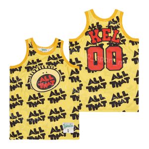 Film Basket Film All That 00 Kel Jersey Mitchell Serie TV show Estate A RIGHE HipHop Per appassionati di sport Traspirante Colore della squadra Giallo Puro cotone Università Alta