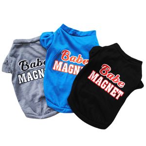 Letters Print Dog Apparel Spring Autumn Dog Clothes Cotton T Shirts Short Sleeve Comfortable Tank Top Vest