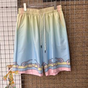 Shorts masculinos Casablanca verão de alta qualidade de manga curta homens mulheres surf praia estilo casablanca terno de camiseta casual solta 230419