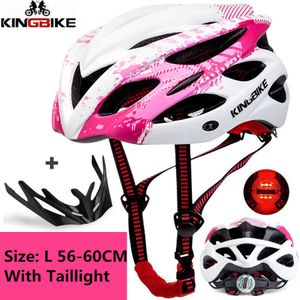 Hełmy rowerowe Kingbike Hełm rowerowy Ultralight Pink Helmet Mtb Men Men Women Mountain Road Helmet LED LED LEAD ROW rower MTB P230419