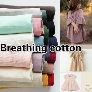 Fabric 130cm x50cm High Quality Soft Thin Double Crepe Texture Cotton Fabric Make Shirt Dress Underwear Pajamas Cloth 160gm 230419