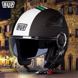 Motorradhelme Dual Lens Helm Pedal Mattschwarz Dirt Bike Elektroroller Cabrio