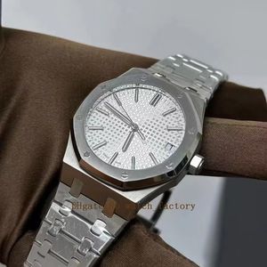 Relógio masculino de luxo 15510ST com movimento automático tamanho 41 mm 904L pulseira de aço inoxidável safira à prova d'água