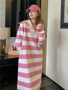 Casual Dresses for Women 2023 Autumn Winter Lose stor storlek Koreansk mode mångsidig mantel elegant och vackra kvinnors