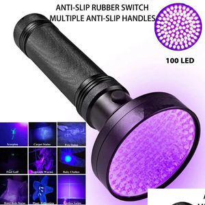 Outdoor Gadgets Outdoor Gadgets Uv Flashlight 21 51 100 Led Light 395Nm Flashlights Traviolet Torch Black Detector For Dry Pets Urine Dhs6E