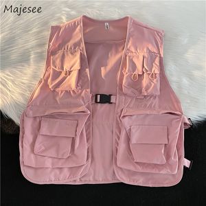 Męskie kamizelki Mężczyzny Multi Pockets Odzież ładunkowa Summer Allmatch Przystojny japoński cienki elegancki moda swobodny stylowy BF 230420