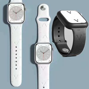Cinturini per orologi in silicone per Apple Watch ultra 49mm Designer Smart Strap iwatch 8 7 6 2 4 5 Series Cinturino 41mm 45mm 40mm Cinturini per liquidi 38 44mm Bracciale uomo donna
