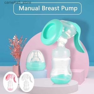 Breastpumps 180ML Baby Feeding Manual Breast Pump Silicon BPA Free Nipple Suction Breast Milk Extractor Collector Pregnancy Breastfeeding Q231120