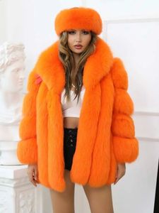 Women's Fur Faux JANEFUR Real Coat Women Fashion Luxury Warm Big Collar Jackets Custom Wholesale Female Winter Outerwears 231118