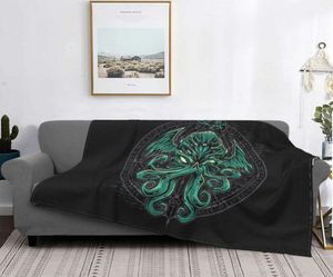 Blankets Great Cthulhu Fuzzy Lovecraft Occult Horror Customized Throw Blanket For Sofa Bedding Lounge 125 100cm Rug PieceBlankets6737342