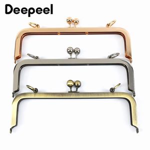 Bag Parts Accessories 2/5Pcs 20cm Square Smooth Handles Bead Head Purse Frames Metal Kiss Clasp DIY Bags Sewing Brackets Screw Wallet Framework Handle 230419