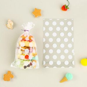 Presentförpackning 100st kexparti White Cookie Package Dot Stripe Cellophane BAK BAKA SLACK