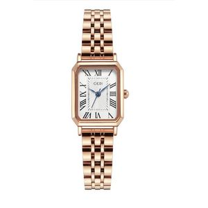 Klockor Högkvalitativ Womens Watch Designer Fashion Temperament Retro Small Square Luxury Brand Noble Jewelry Quartz-Battrey Rostfritt stål