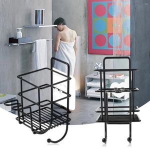 Storage Bags Organizer Punch Free Holder Shelf Organiser Bathroom Hanging Rack Iron