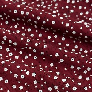 Fabric Red Flower Printed Cotton Fabric Vintage Ditsy Floral Cotton Material 230419