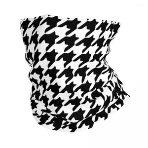 Scarves Houndstooth Black And White Pattern Bandana Neck Gaiter Printed Mask Scarf Multi-use Headwear Fishing Unisex Adult All Season