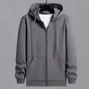 Hoodies masculinos jaqueta de lã de inverno cor sólida casaco casual grosso gola quente zip up ao ar livre windbreak macio e confortável