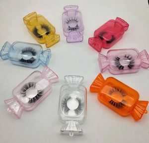 Top Quality Transparent Candy Eyelash Packaging Box 3D 5D Mink Eyelash Case Lash Box False Eyelashes Packaging Empty Lashes Case P8154000