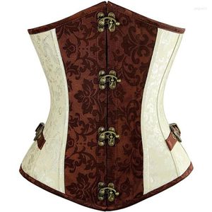 Shapers Women Feminino Feminino Punk Spiral Steel Boned Sostiner Corset Underbust for Party Fantas