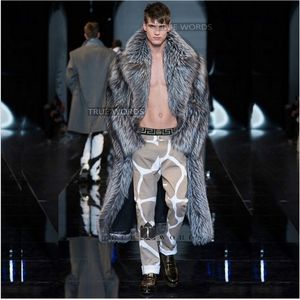 Kurtki męskie S-5xl Zima zagęszcza długi płaszcz Faux Fox Fur Płaszcz Rówek Performance Plusy Size Strażnik Kostium 231118