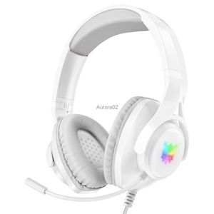 携帯電話イヤホンonikuma x16 RGBゲーミングヘッドセットゲーマーFone de Ouvido Wired Headphones 7.1ノイズキャンセルマイクYQ231120のPS4 Xboxのサラウンドサウンド