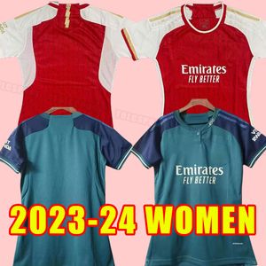 Kobiety 23 24 Smith Rowe Pepe Saka Soccer Jerseys Odegaard Thomas Martinelli Tierney 2023 2024 Football Shirt Home Away Trzecia dziewczyna