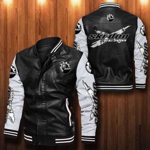 Designer Fashion Men's Men Leather Jackets dragkedja Male Biker Coat Flight Suit för fritidsport YQ231120