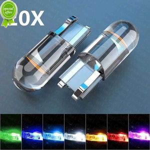 Super Bright 2/10 PCS W5W 194 T10 LED Glass Housing Cob Car BULB 6000K White Green Blue Red Wedge registreringsskylt Lampkupol ljus