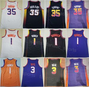 Team Valley Devin Booker Basketball Jersey 1 Man City Bradley Beal 3 Kevin Durant 35 Earned All Stitching Black White Purple Orange Blue Color Pure Cotton High/Good