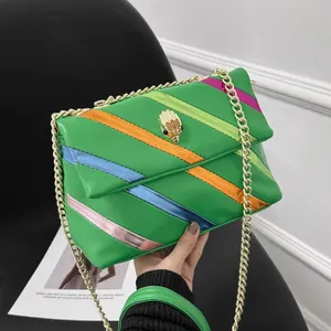 Luksusowy projektant damski Kurt Geiger Bag Eagle Head London Kensington Crossbody Torby tęczowe torebki na ramię skórzana łańcuch Mała klapa torby na zakupy