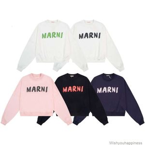 Sweatshirts Mense Womens Designer Hoodies Fashion Streetwear 2023 Autumnwinter New Mar Round Neck Casual Sweater Womens Grässkript Letter Print Drop Shoulder Loo