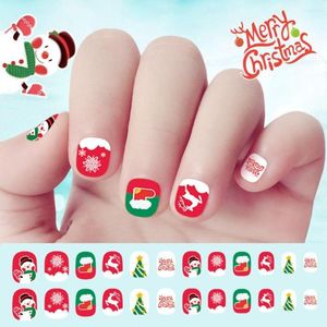 False Nails Christmas Cartoon Pattern Finished For Children Adult Year Xmas Nail Art Decorations Creative Cute Manicuring Patch