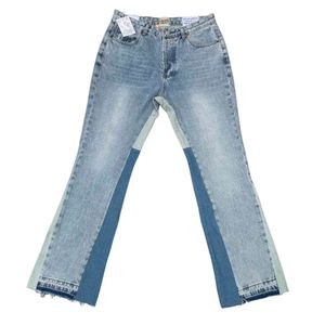 Roupas Calças Jeans Gall Eryes Depts. La vintage costurado solto flare jeans masculino angustiado rasgado motociclista hip hop calças 11