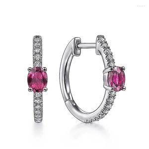 Orecchini a cerchio Huitan Chic Small Circle con rosa rosa/bianca cubica zircone zircone di design contratto gioielli per le donne