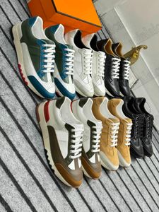 Com caixa homens designer sapatos trilha bezerro camurça couro baixo-top tênis itália marca superior multi-colorido masculino treinadores sola de borracha