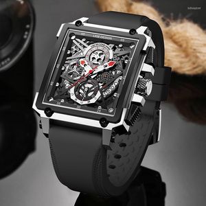 Wristwatches LIGE Men Watches Top Square Watch Chronograph Sport Wrist For Fashion Date Waterproof Clock Reloj Hombre