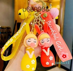 Wholesale Cartoon Keychain Key Buckle Bag Car Handmade Keychains Man Woman Loves Purse Bags PVC Bubble Girl Doll Pendant Accessories