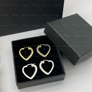 Retro Golden Plated Studs Earrings Heart Style Letter Earrings Charm Chic Studs for Women