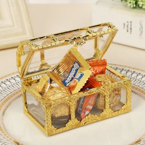 Storage Boxes Bins Vintage Golden Pirate Treasure Candy Trinket for Jewelry Crystal Gem Bedroom Decoration 230419