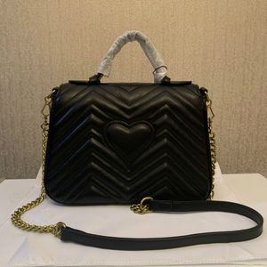 Lyxdesigner Ny stil Marmont axelväskor Kvinnor Guldkedja Cross Body Bag Pu Leather Handväskor Purse Kvinnlig Messenger Tygväska