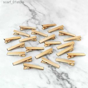 Hair Clips Barrettes Wholesale 100Pcs/Lot Metal Duckbill Clip 3.0cm Gold Color Silver Color Hair Clips Hairpin Gift DIY Hairdressing Tool AccessoriesL231120