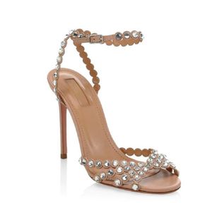 Kända märken Aquazzuras Sandaler Tequila Klänning Skor Love Affair Pump Plattform Pumps Strappy Stilettklack Svart Vit svart gree mocka Högklackat dam EU35-43