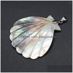 Pendant Necklaces Natural Mother-Of-Pearl Art Pendants Scallop Shape Shell For Trendy Jewelry Making Diy Necklace Earrings Crafts Dr Dhzsl