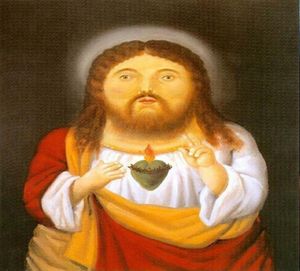 Fernando Botero Jesus em tela Home Decor Pintado à mão HD Impressão Pintura a óleo sobre tela Wall Art Canvas Pictures 2002057743623