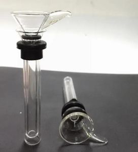 Glassrökning manliga bilder och kvinnlig stamskjutningstrattstil med svart gummi Simple Downstem för vattenrör bongs oljeriggar zz