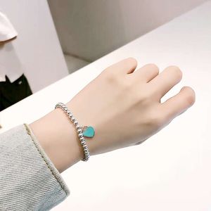 Bangle Bracelet Round Women's Peach Blue Enamel T Love Buddha Bracelet Light Bead Heart Shaped Pendant Fashion Trend