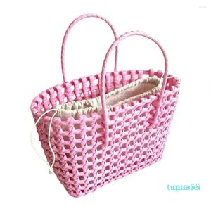 Shoulder Bags Straw Beach Bag Hollow Square Large Capacity Portable Shopping Basket Storage Supplies 2023