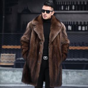 Inverno Uomo Pelliccia sintetica Giacche firmate Calda giacca a vento Lunga misto lana Capispalla Cappotti Cappotto addensato marrone nero M-4XL