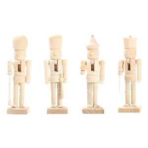 Dekoracje świąteczne 4PCS Nutcracker Puppets Model drewniany orzech żołnierzy figurki domowe dekoracje pulpitu farba